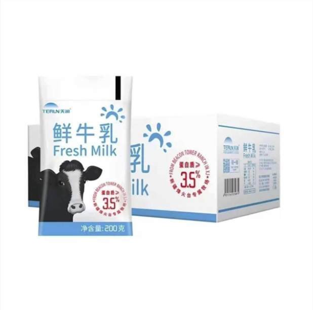 天润格林包鲜牛乳200克*16