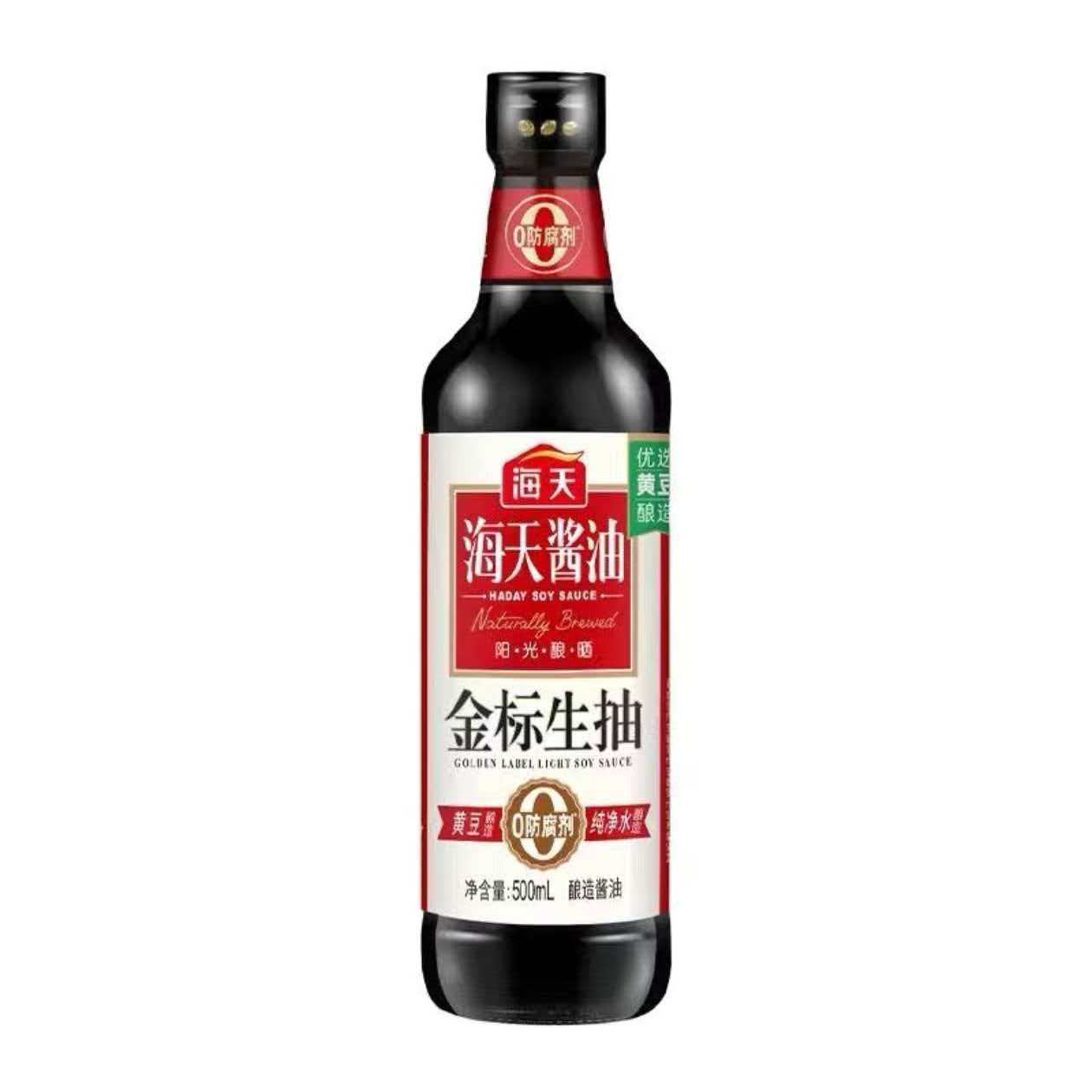 金标生抽酱油500ml炒菜凉拌家用滋补蒸鱼汁黄豆酿造酱油