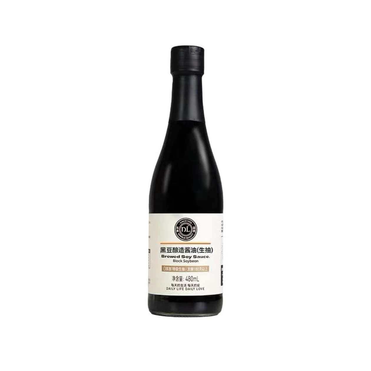 DL胖东来黑豆酿造酱油(生抽)480ml/瓶黑豆酱油豆酱油豆豉