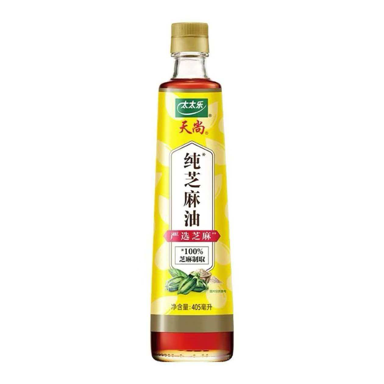 天尚纯芝麻油405ml家用厨房炒菜凉拌火锅油碟调味品
