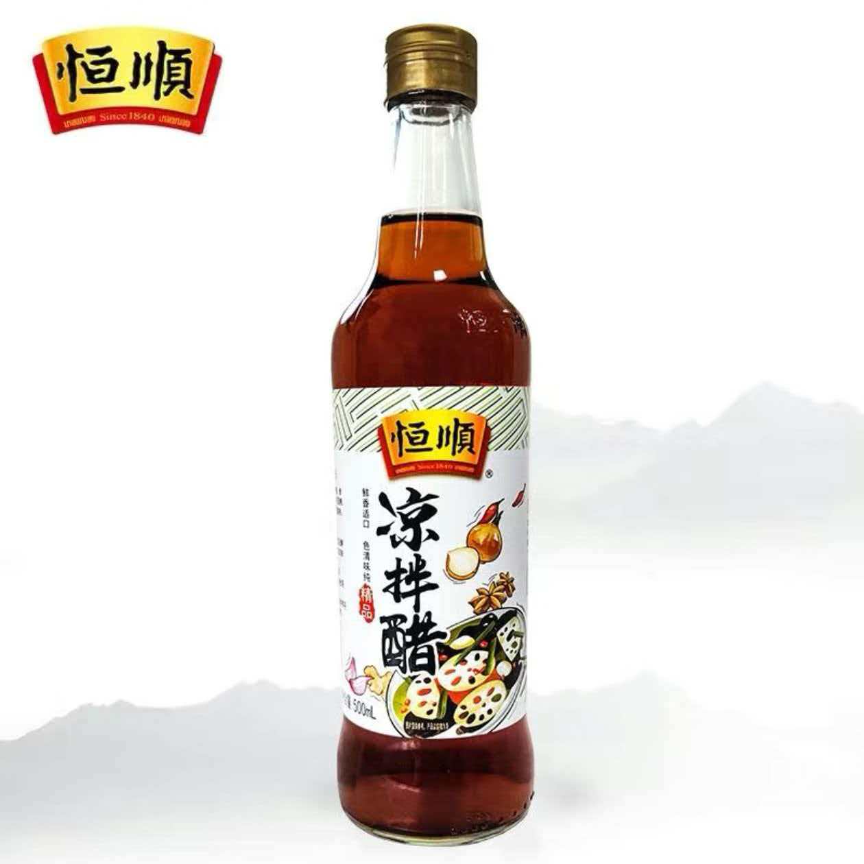 凉拌醋500mL/瓶凉拌醋炒菜点蘸腌制调味料色清味纯镇江特产