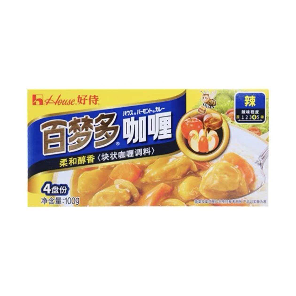 新日期好侍百梦多辣味微辣原味咖喱块100g日式风味