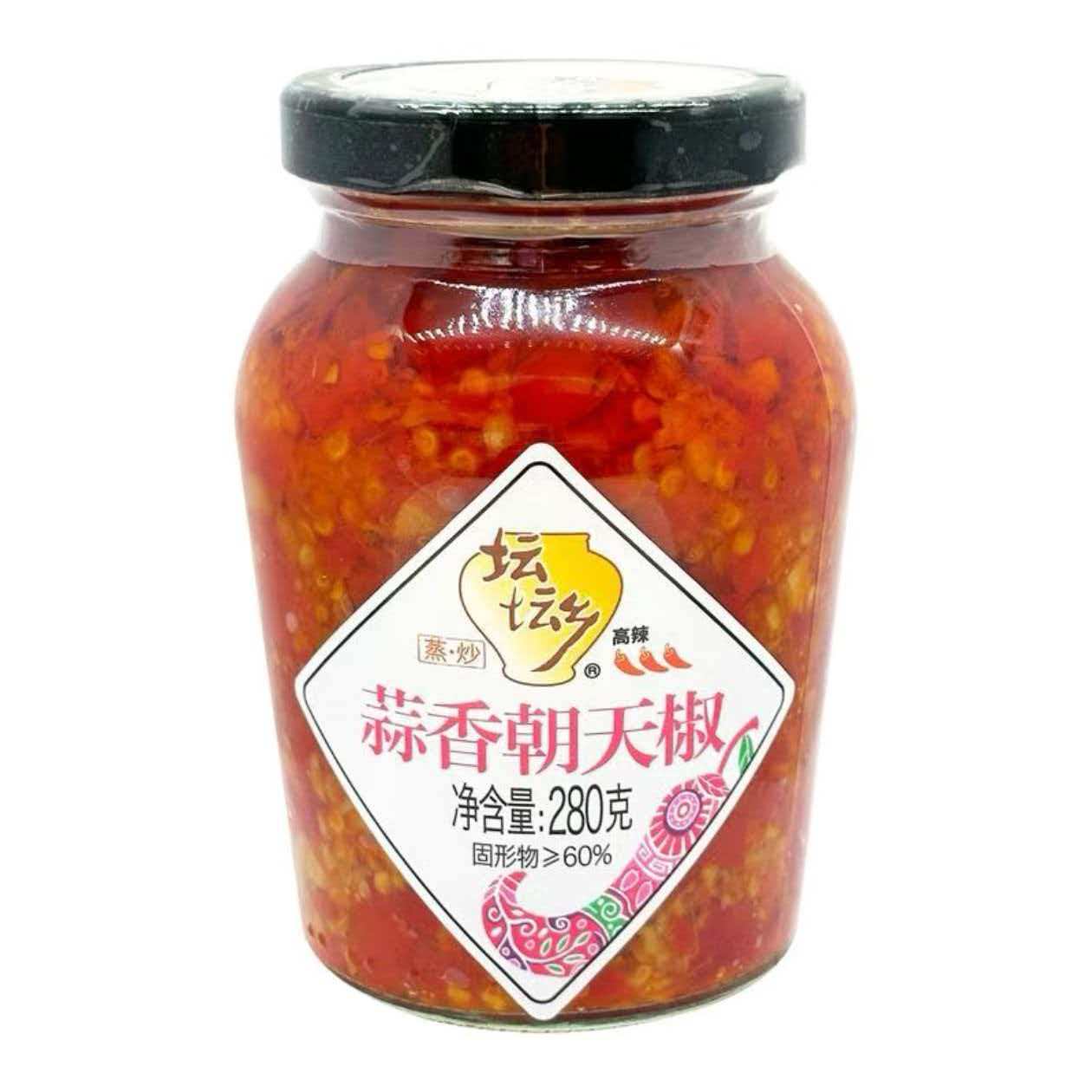 坛坛乡蒜香朝天椒280g农家剁辣椒酱湖南拌面下饭豉香辣酱