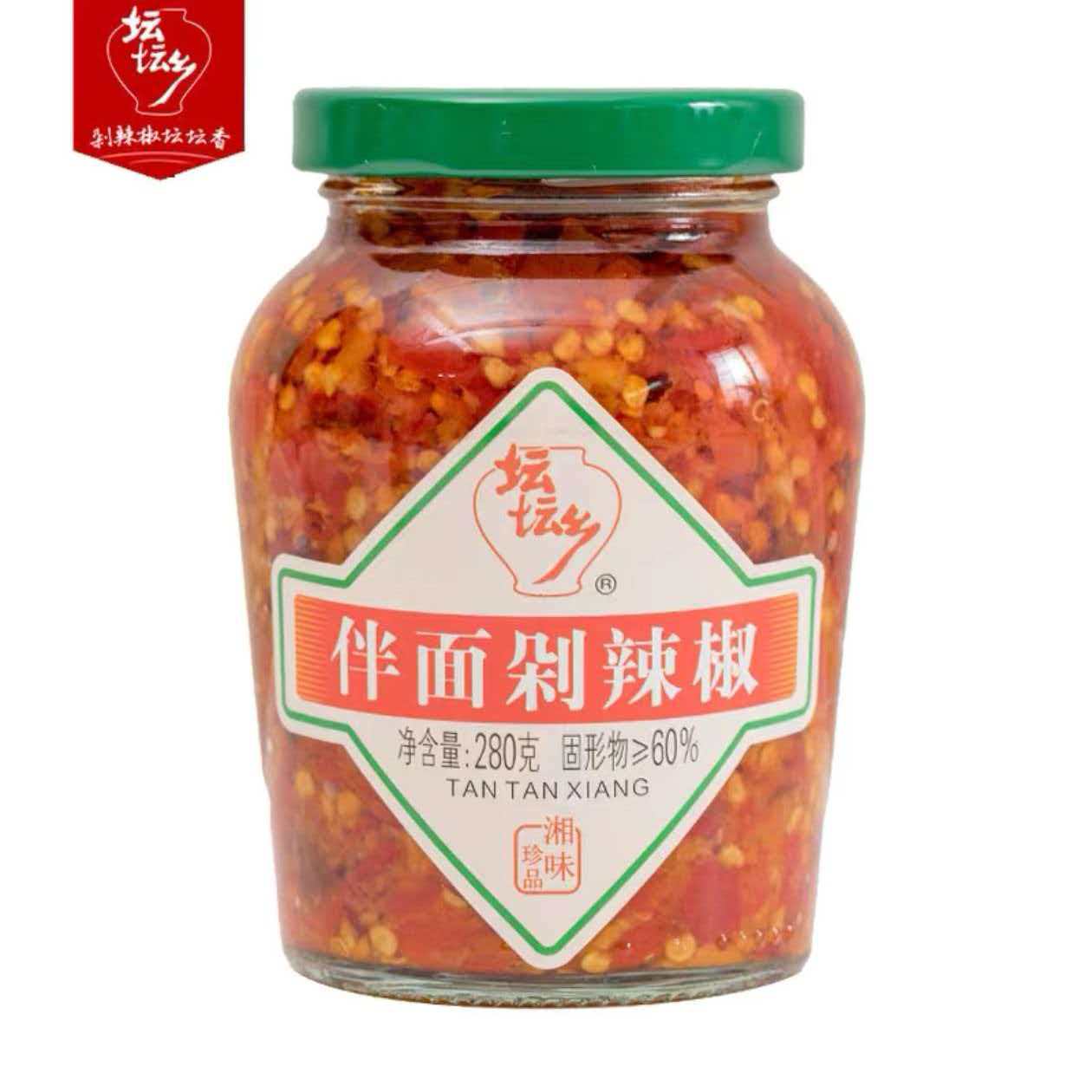 坛坛乡伴面剁辣椒280q/瓶湖南长沙剁椒香辣拌面剁椒酱下饭拌饭