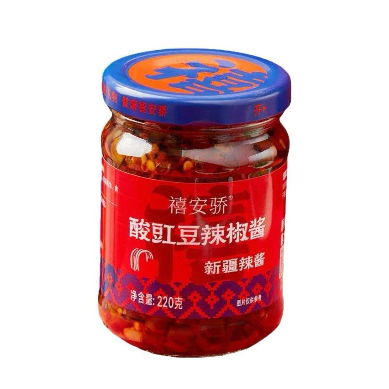 新疆酸豇豆辣椒酱220g特产宿舍郊游调味酱料香辣爽口煲汤瓶装下饭