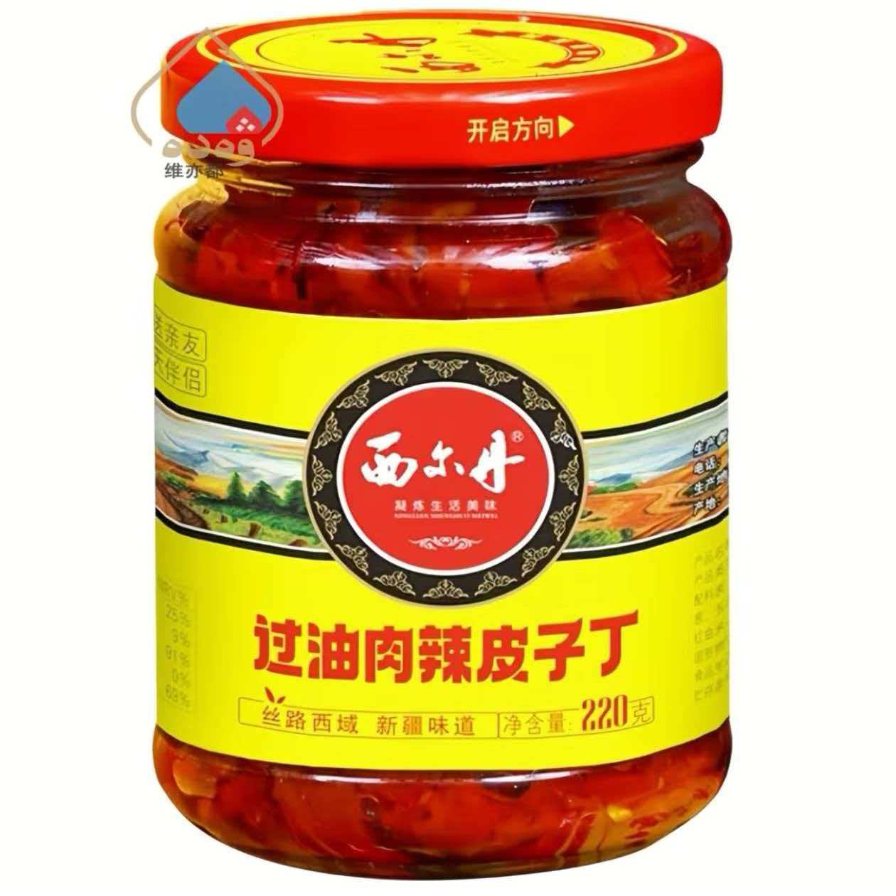 新疆西尔丹过油肉辣皮子丁220g瓶装辣椒酱拌饭炒菜凉