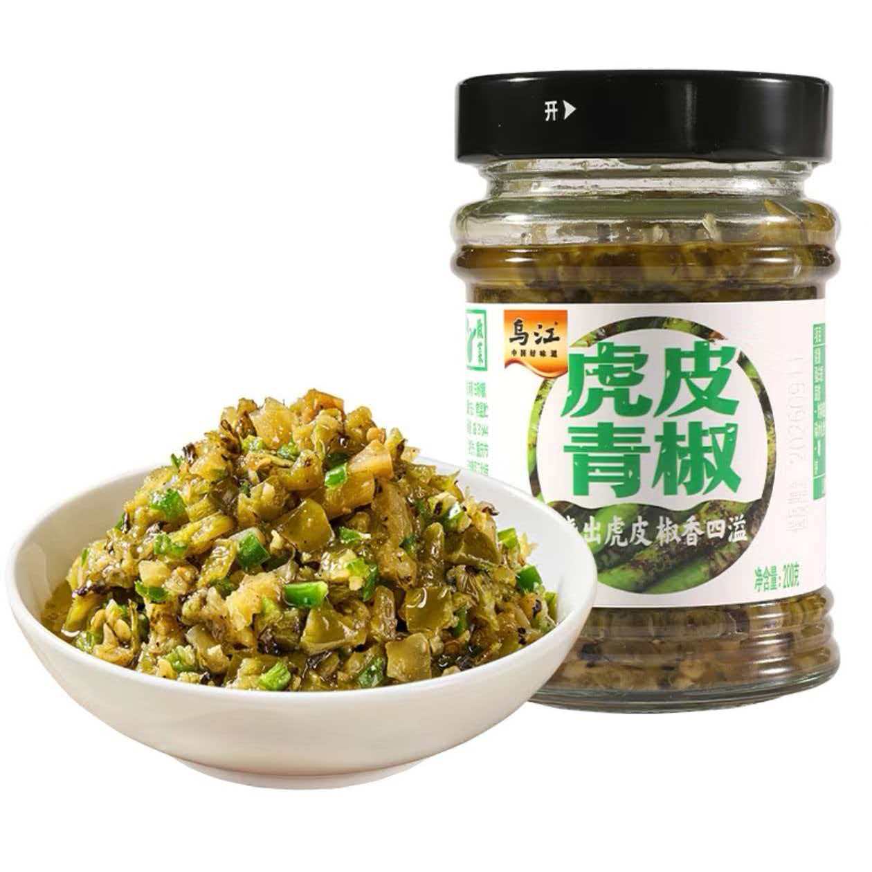 乌江虎皮青椒烧椒酱鲜辣爽口下饭菜拌饭拌面夹馍开味佐餐调味酱