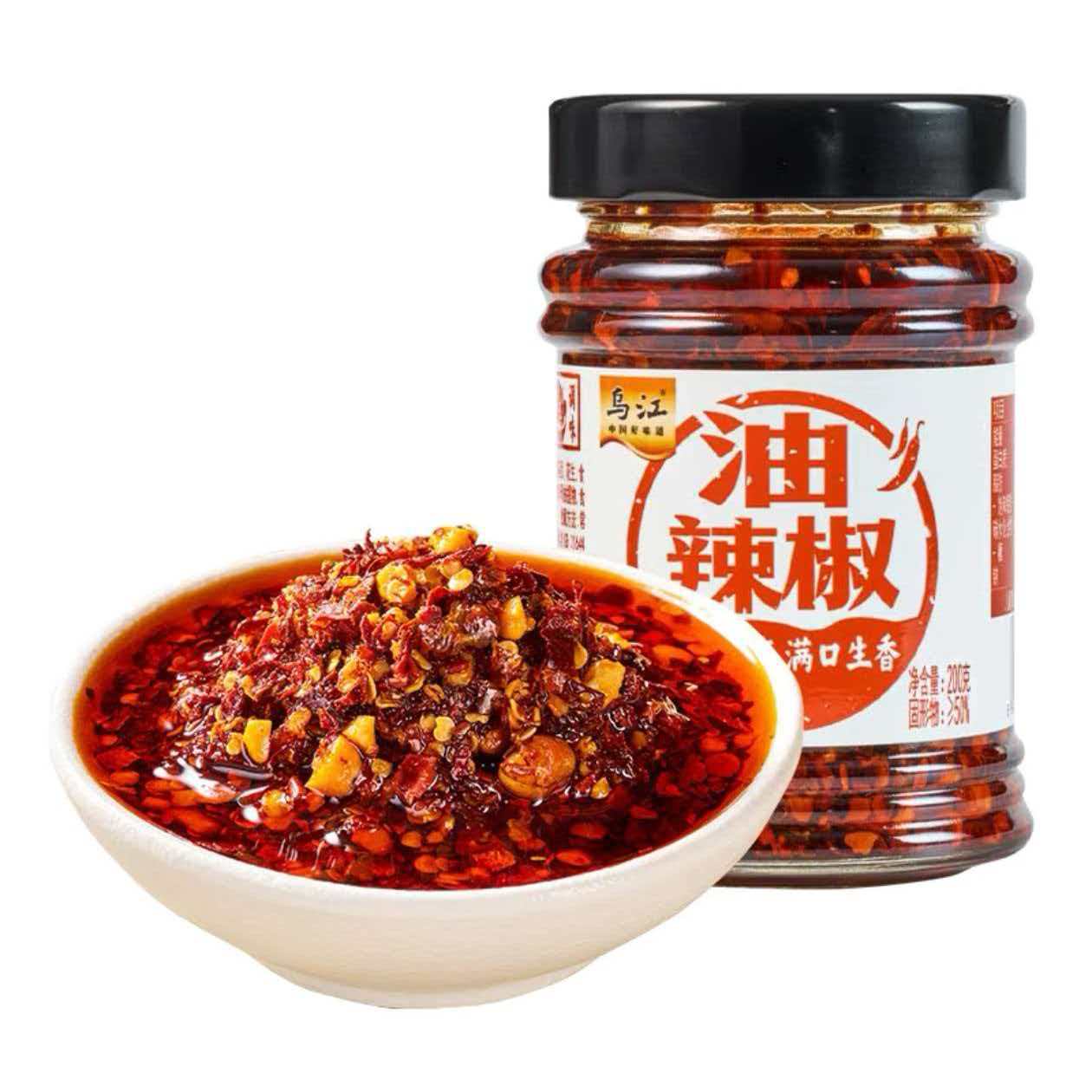 乌江红油辣椒200g辣椒酱拌菜拌面下饭香辣酱蘸料调味料厨房必备